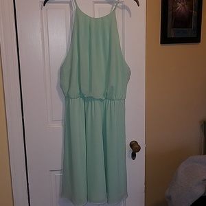 Mint green halter dress
